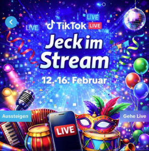 TikTok Live-Event, 12.-16. Februar, bunte Feier